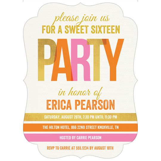 Big Bright Party Invitations